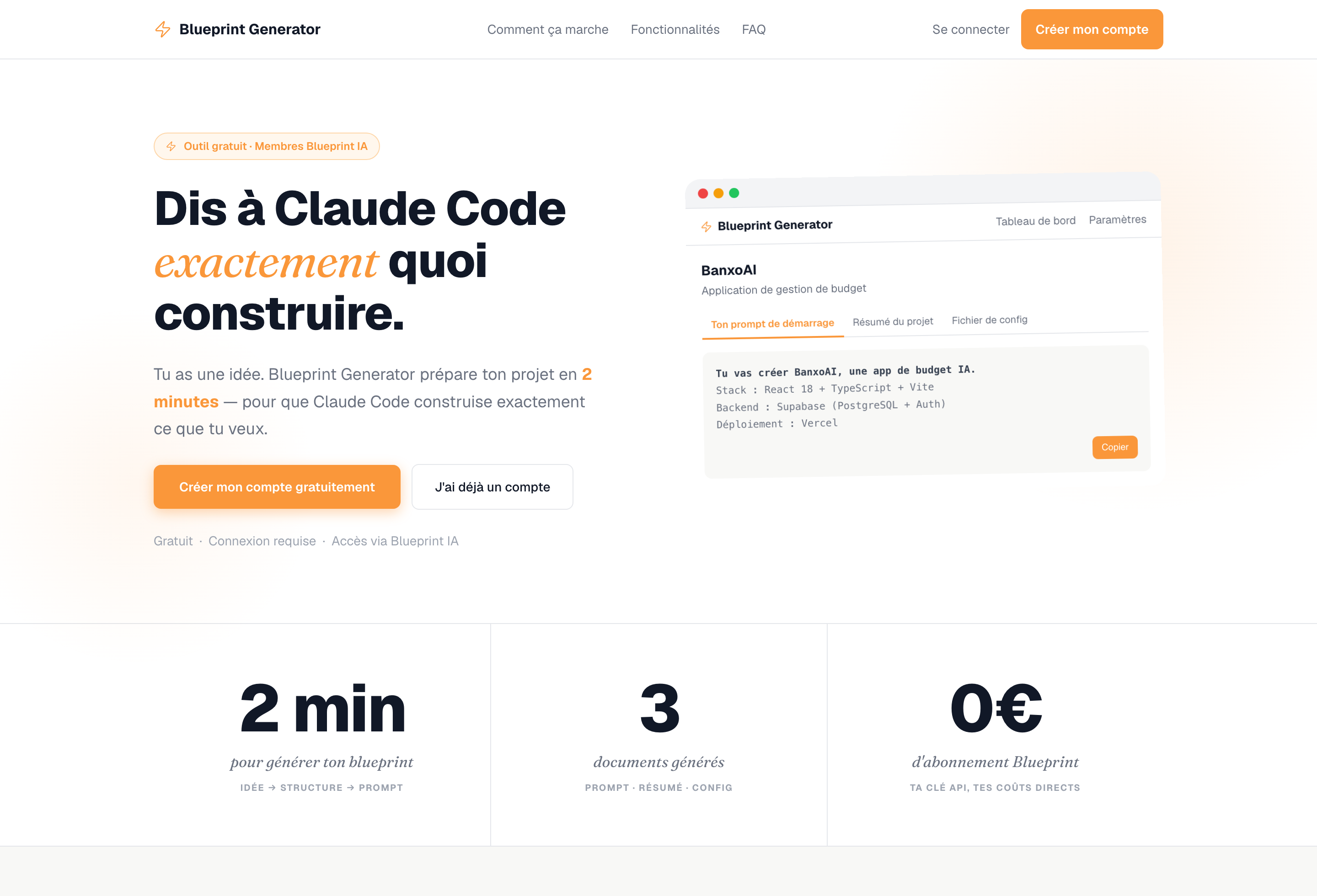 L'interface de Blueprint Generator, le logiciel construit et exploité par Thomas Stachowiak