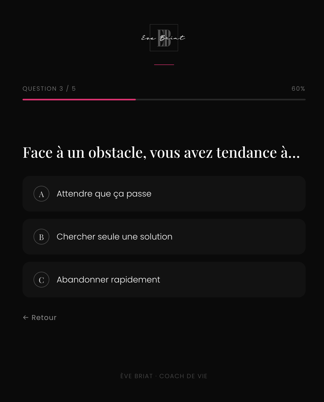 Un questionnaire interactif en cinq questions
